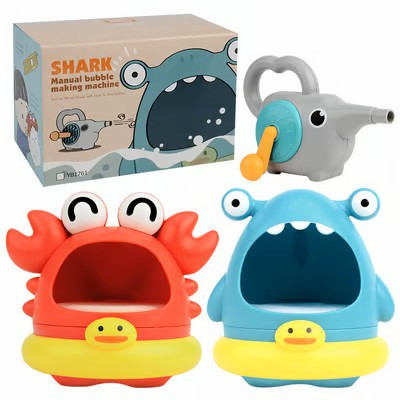 Lovely Crab/Shark modelling of making bubble snake children Wash bath toy